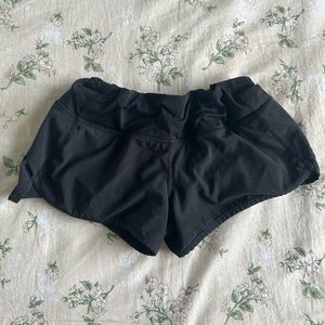 Black Lululemon low-rise lined shorts!!